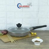 die-cast-frying-pan-beige-with-lid - Klassic kitchenware Pk